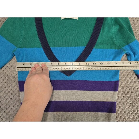 Y2K Aeropostale Deep V-Neck Striped Sweater Bella Swan Core Indie Sleaze M - Picture 4 of 5